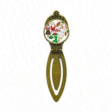 Imagem de Wales Love Heart UK Landscap Bandeira Nacional Marcador de página retrô para escritório