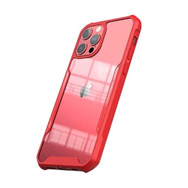 Imagem de Capa de armadura à prova de choque de luxo para iphone 14 13 12 11 pro xs max x xr 6s 7 8 plus se capa de telefone celular traseira concha clara amortecedor macio, vermelho, para iphone 11pro max