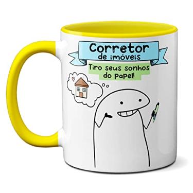 Imagem de Caneca Corretor Imóveis Tiro Seus Sonhos DO Papel Presente (Amarela)