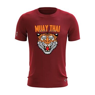 Imagem de Camiseta Shap Life Tigre Muay Thai Academia Treino Luta Cor:Bordô;Tamanho:G