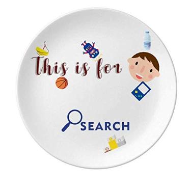 Imagem de Magnifier Search Knowledge Understanding Porcelain Plate Dinner Round Dish Boy Man