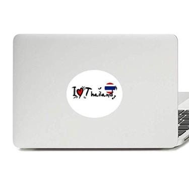 Imagem de I Love Thailand Bandeira da Palavra Love Coração Ilustração Vinil Emblema Gráfico Laptop Adesivo Notebook Decalque