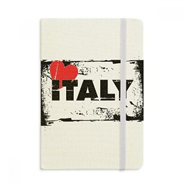 Imagem de Caderno retangular I Love Italy Word Love Heart Official Fabric Hard Cover Classic Journal Diary