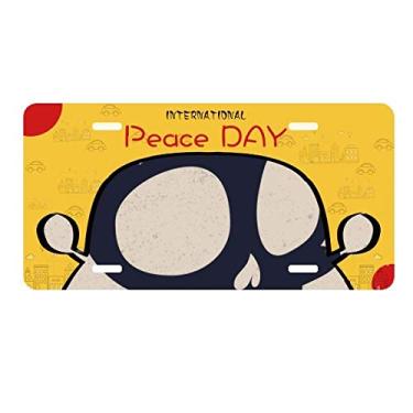 Imagem de DIYthinker Placa de carro de esqueleto de olhos grandes para Halloween Decoração de carro Dia da Paz