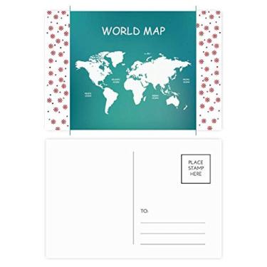 Imagem de Mapa-múndi Continente Distribuição Contorno Natal Flor Celebração Cartão Postal Cartão Bênção Cartão de Correio