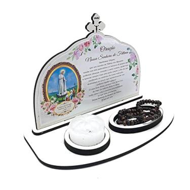 Imagem de Adorno Oração De Mesa Nossa Senhora De Fátima Com Vela E Terço