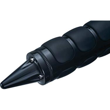 Imagem de Kuryakyn 6359 Acessório de guidão de motocicleta: Tampa de extremidade com alça de mão stiletto, preto brilhante, 1 par