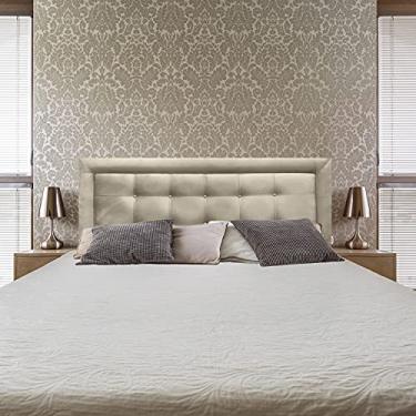 Imagem de Cabeceira Painel Queen Veneza Luxo 10 Suede Liso Bege 160 X 60 rbl
