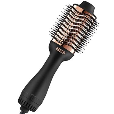 Imagem de TYMO Escova para secador de cabelo, escova secadora de cabelo em uma, secador de cabelo iônico 4 em 1 e volumizador modelador com cilindro oval de titânio, escova alisadora de ar quente para sopro