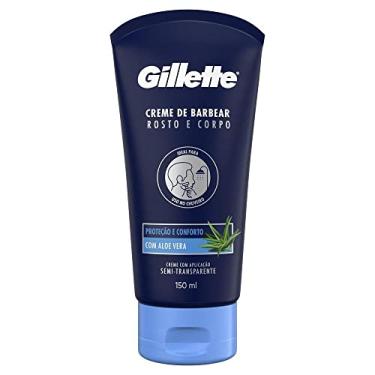 Imagem de Gillette Creme de Barbear Rosto e Corpo com Aloe Vera, Ideal para Barbear com um Aparelho de Barbear no Chuveiro 150mL