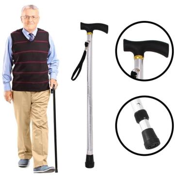 Imagem de Bengala Ajustável Reforçada de Alumínio Até 130kg Caminhada Ortopédica para Idoso-Unissex