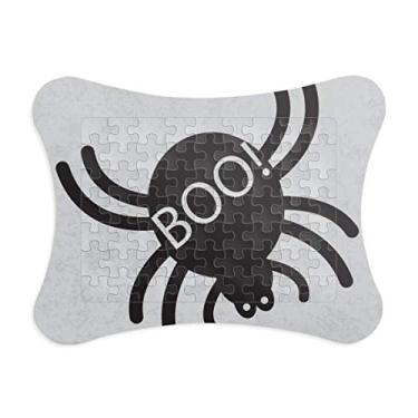 Imagem de Moldura de quebra-cabeça de Halloween Aranha Negra Decoração de imagem Enfeite de jogo de quebra-cabeça