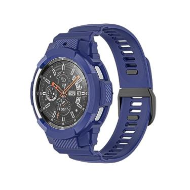 Imagem de WIKUNA para Samsung Galaxy Watch4 Classic Watch TPU Case All-in-One Sports Strap (Cor: Azul marinho, Tamanho: 46mm)
