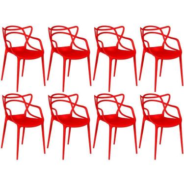 Imagem de Kit 8 Cadeiras Allegra - Vermelho