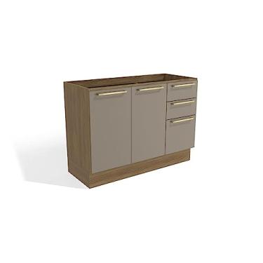 Imagem de Balcão de Pia 120cm 2 Portas 3 Gavetas Kappesberg Nogueira/fendi