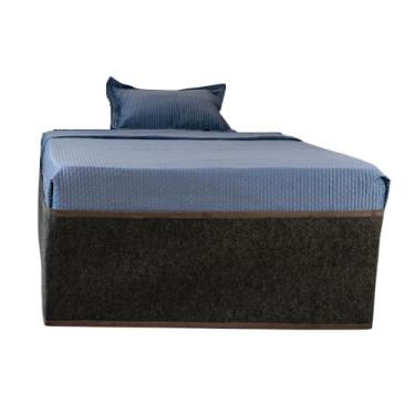 Imagem de Saia Cama Box Solteiro Protetor E Arranhador De Gatos