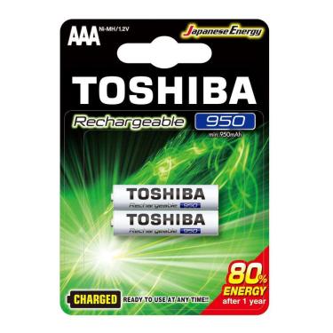 Imagem de Pilha Recarregável AAA 950mAh Toshiba 2 Unidades