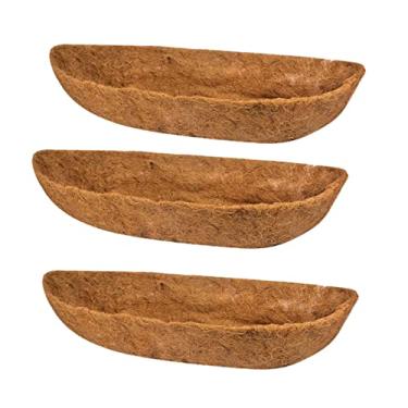 Imagem de Baluue Esteira 3 Peças Cesta De Flores Tapete De Fibra De Coco Semicírculo Vaso De Vegetais Fibras De Plantas Plantadores Suspensos