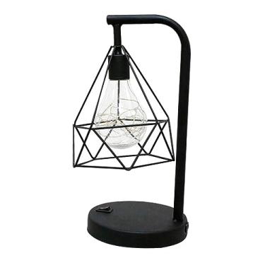 Imagem de Gadpiparty 1 Unidade Lâmpada de cobre de diamante oca de ferro retro americano candeeiro de mesa decorativo luz de mesa decoração luz retrô luz quente luz estilo americano lâmpada de mesa