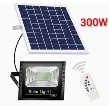 Imagem de Luz refletora solar 300W com painel independente e controle remoto