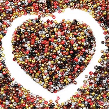 Imagem de Grânulos de sementes a granel de 3 mm (cor mista) para fabricação de joias 110 gramas, cerca de 3200 peças, artesanato de vidro 8/0 para fazer brincos, pulseiras, pingentes, joias de cintura, contas