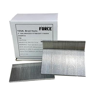 Imagem de Steel Force Pregos galvanizados com acabamento reto, calibre 16, calibre 16, 5 cm de comprimento, para pistolas de pregos sem fio ou pneumáticas (2.500 unidades)