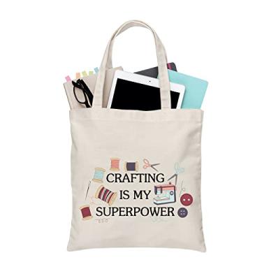 Imagem de BDPWSS Presente de costura para mulheres para amantes de costura, presente Crafting Is My Superpower, sacola de costura, máquina de costura, artesanato, presente para amantes, Crafting Power Tg