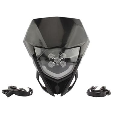 Imagem de PowerMotor Farol de bicicleta de sujeira, kit de faróis de LED para WR250F WR450F YZ125 YZ450F TTR 2015-2018 Most Dirt Pit Enduro Bike Farol dianteiro de motocicleta preto