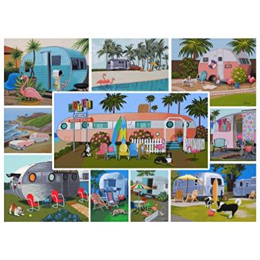 Imagem de Hennessy Puzzles Vintage Trailer 1000 Peças 27x20 cm Quebra-Cabeça Jigsaw Retrô Intermediário