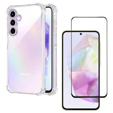 Imagem de Capa Capinha Anti Impacto + Película Premium 9D Cerâmica Compatível Com Samsung Galaxy A55 5G - Bluepink