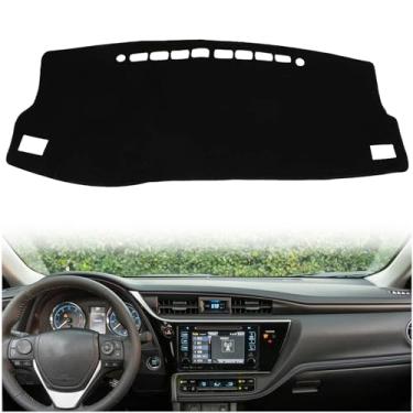 Imagem de KEEGTBOX Capa de painel de painel console central interior personalizado compatível com Toyota Corolla Sedan L LE S LE Eco SE XLE XSE 2014 2015 2016 2017 2018 acessórios de painel (aro preto)