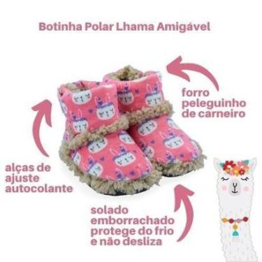 Imagem de Pantufa Infantil Botinha Bebê Lhama Amigável Bicho Ferpa-Feminino