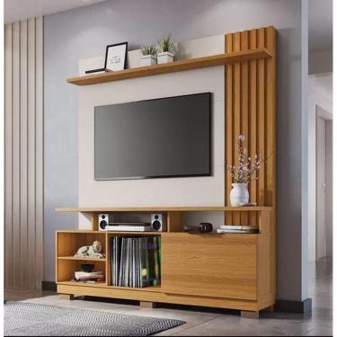 Imagem de Home Ripado Tv até 55 1,60m  1 Portas HB Artheo Cinamomo / Off White