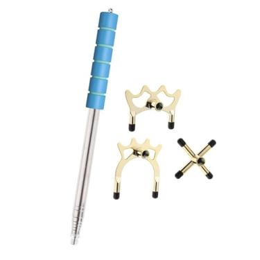 Imagem de Fancyes Vara retrátil do taco de bilhar, resto do taco de sinuca, cabeça da ponte do taco de bilhar quadro da vara da haste para mesa de bilhar, 1 haste 3 cabeças