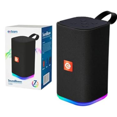 Imagem de Caixa de Som Bluetooth Exbom SoundBoxes com LED Colorido Rádio FM Microfone 110v/220v (preto)