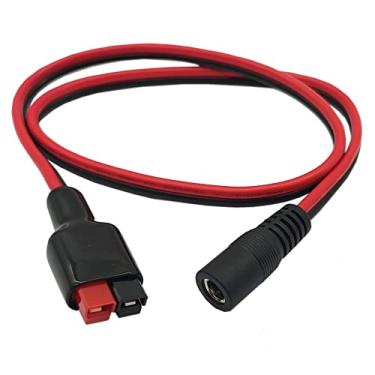 Imagem de Halokny Conector de extensão de plugue de alimentação 14AWG CC 5,5 mm x 2,1 mm para bateria reserva de gerador e painel solar dobrável, porta Anderson PowerPole compatível - 60 cm (fêmea de 5,5 x 2,1