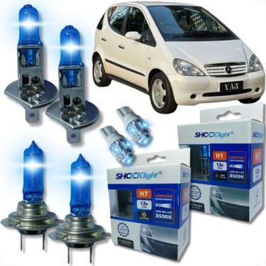 Imagem de Kit lâmpada shocklight super branca farol alto baixo e lanterna h1 h7 