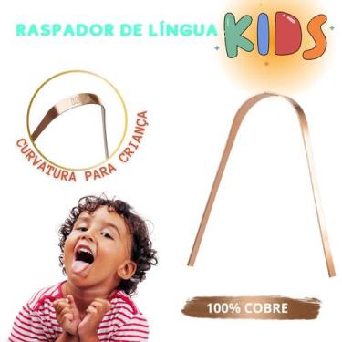 Imagem de Raspador Infantil de Cobre Limpador de lingua kids para crianças cobre