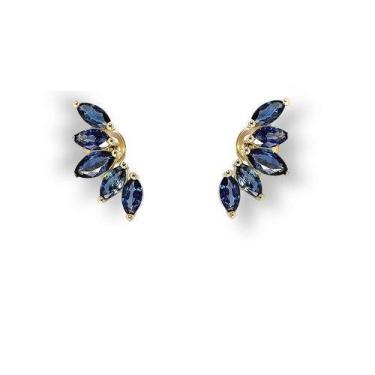 Imagem de Brinco De Ouro 18k com Zirconias - Elegancy Joias, Índigo
