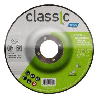 Imagem de KIT 2 Disco De Desbaste A24r 115mm X 6.0mm X 22.2mm Bda600 - NORTON