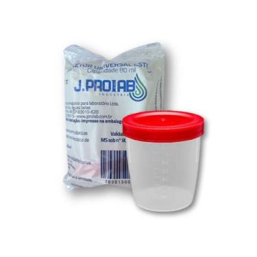 Imagem de Coletor de Urina Tampa Vermelha 80ml Esteril 1 Unidade J.prolab