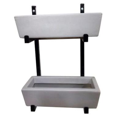 Imagem de Jardim Vertical Prateleira De Ferro Com 2 Jardineiras 37cm Para Planta