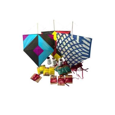 Imagem de Pipa Kit Completo 10 Pipas + 10 Rabiolas + 1 Linha dezinho - Blook