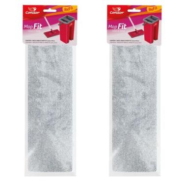 Imagem de Kit 2 Refil p/ Mop Flat Lava e Seca Fit Microfibra Condor 1653R