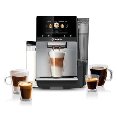 Imagem de Bosch Máquina de café expresso totalmente automática série 800 – 36 bebidas com Coffee World, Cold Brew, copo duplo, recipiente de leite integrado, recursos inteligentes, em prata TQU60307