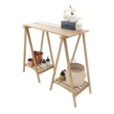 Imagem de Cavalete De Madeira pinus 100cm Com Estrado  Home office C/Tábua - Tec