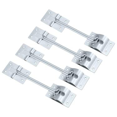 Imagem de WKZO Suporte de porta de trailer de 15 cm estilo T para porta de entrada em ferro galvanizado para caminhonete trailer caminhão escotilha de carga, pacote com 4