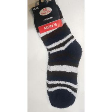 Imagem de Meia Pelúcia Masculino Quente Inverno Felpuda listra Forrado - Genéric