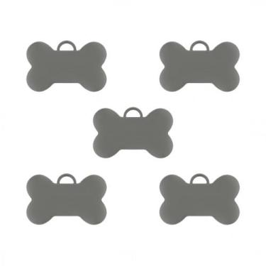 Imagem de Kit de 5 Pingentes Banhados Verniz Ossinho Ródio Negro - Le Blu Acessó