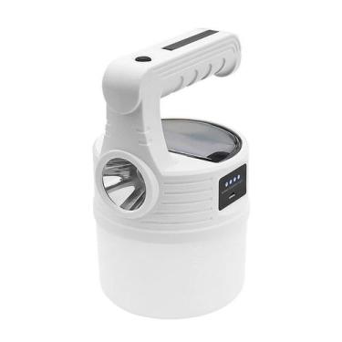 Imagem de Luminaria Lanterna Solar 2 em 1 Portatil Gancho Duplo Led Usb Pendura 